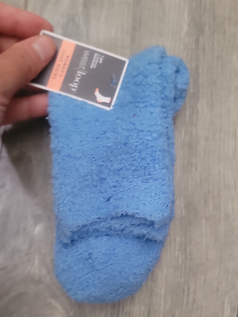 west loop Light Blue Fuzzy Women's Cozy Socks